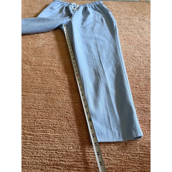 Blair chambray pull on pants light blue drawstring elastic waist pockets 16PT - Picture 6 of 7